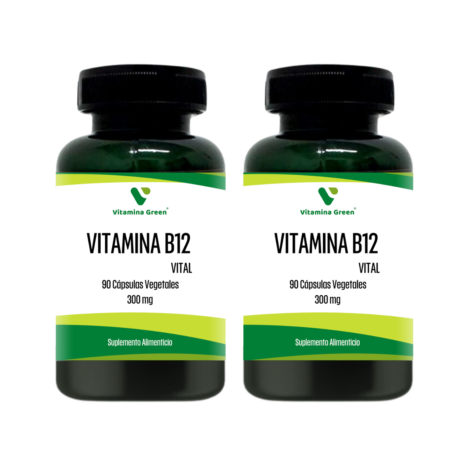 2 X VITAMINA B12 300MG 90 CAPSULAS VEGETALES VITAMINA GREEN-0