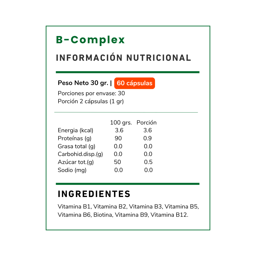 B-Complex Vitamina 500 mg - 60 cápsulas-1