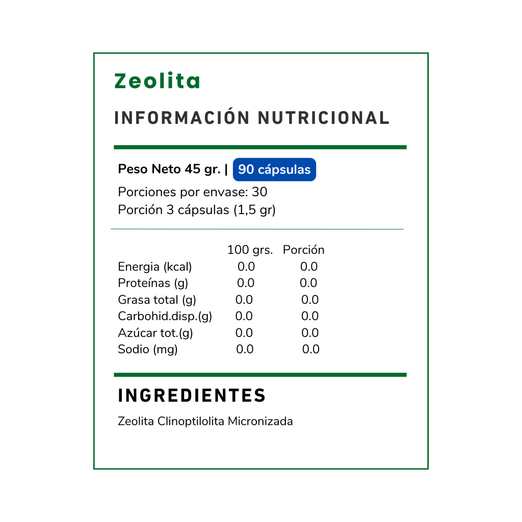 Zeolita Suplemento 500 mg - 90 cápsulas-1