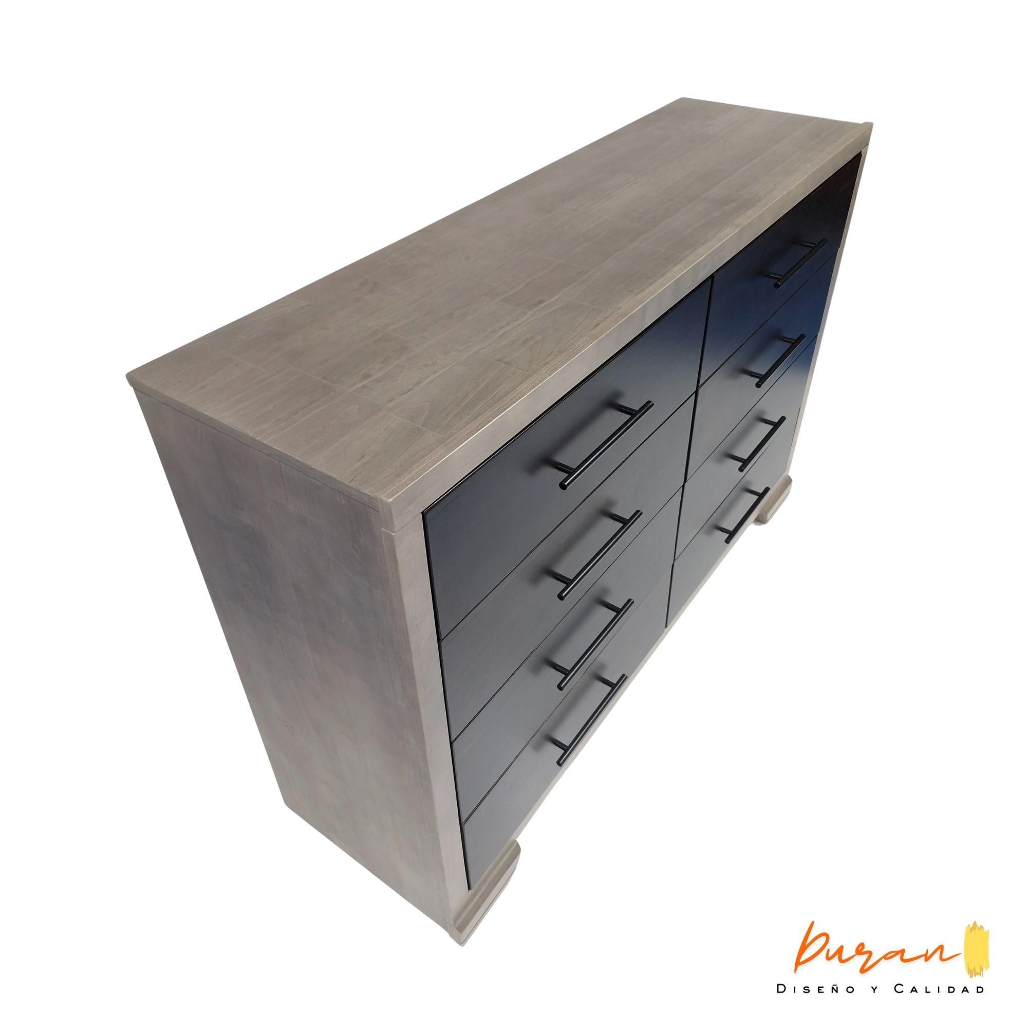Comoda IZAN 8 Cajones-Gris Ceniza-2