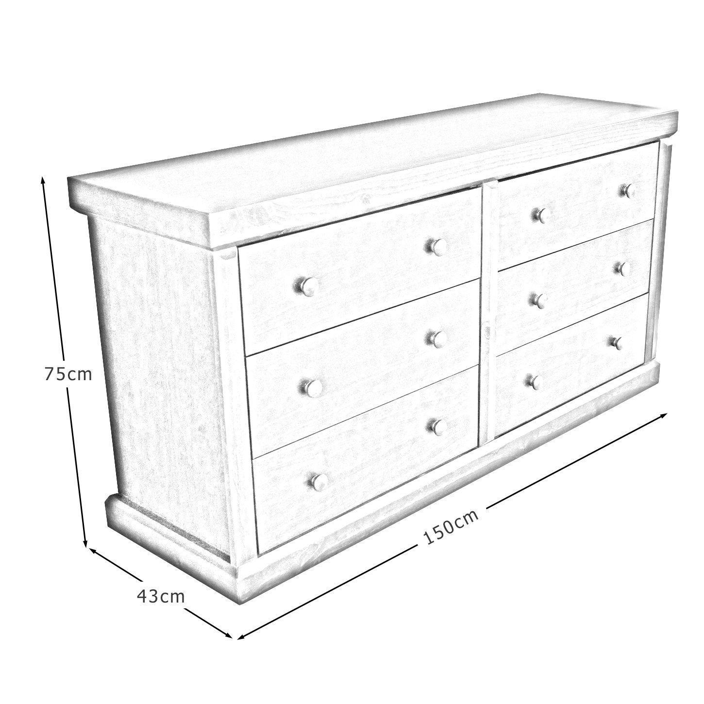 Comoda Victoria Nogal 6 Cajones-6