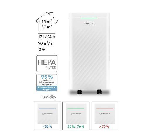 Deshumidificador TROTEC TTK 27HEPA / 12 lts día-3