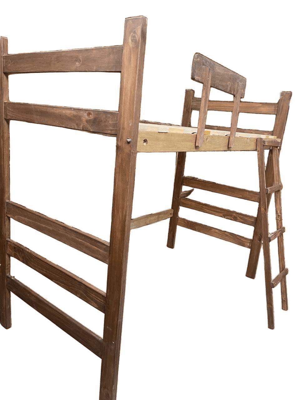 Cama Alta Madera Bella 1.5 plazas Nogal-2