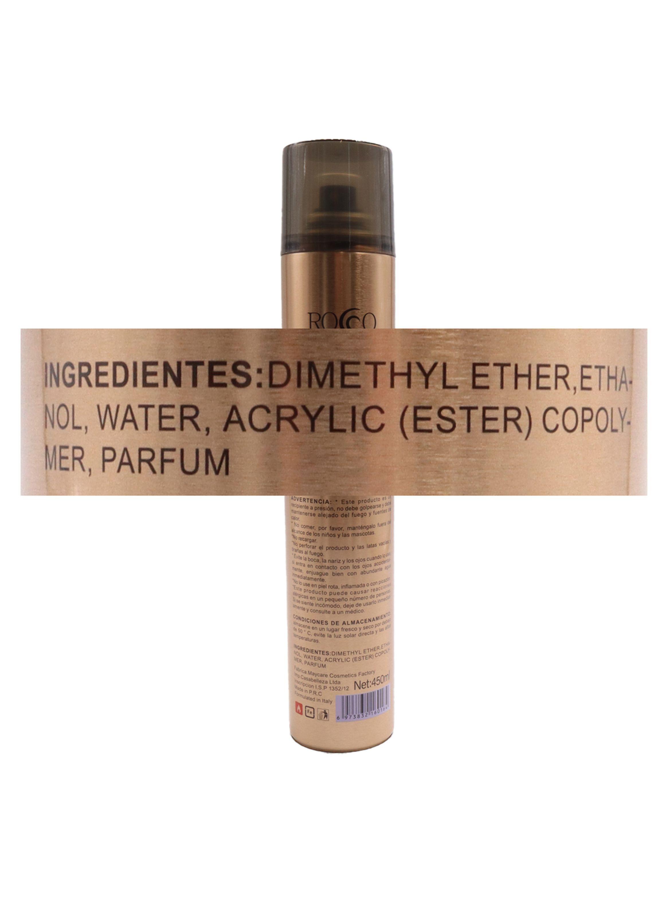 Laca fijador seco fuerte 8+ Rocco Profesional 72hrs 450ml-2