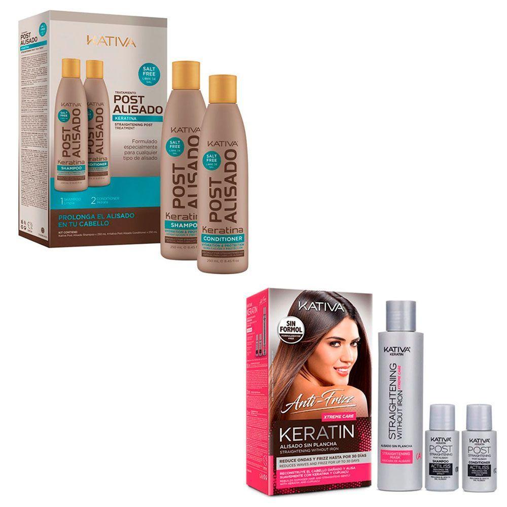 Alisado keratina antifrizz s/plancha + post alisad Kativa CVL-0
