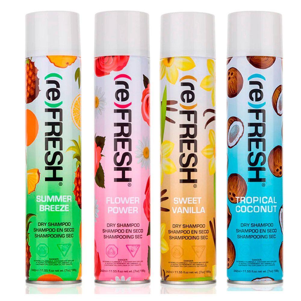 Kit 4 Aromas Shampoo Seco Sin Enjuague Refresh 342ml Cvl-0