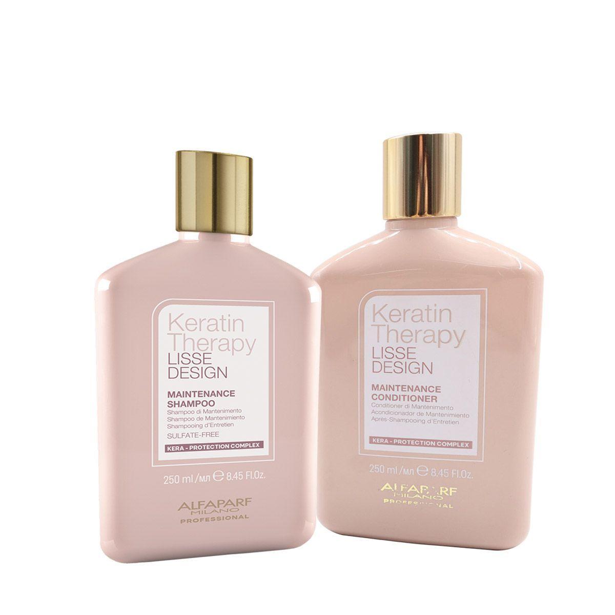 Shampoo y acondicionador mantención de alisado Alfaparf-0