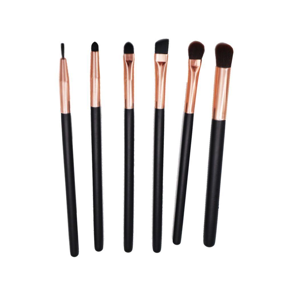 Set de 6 brochas o pinceles de maquillaje para rostro y ojos-2
