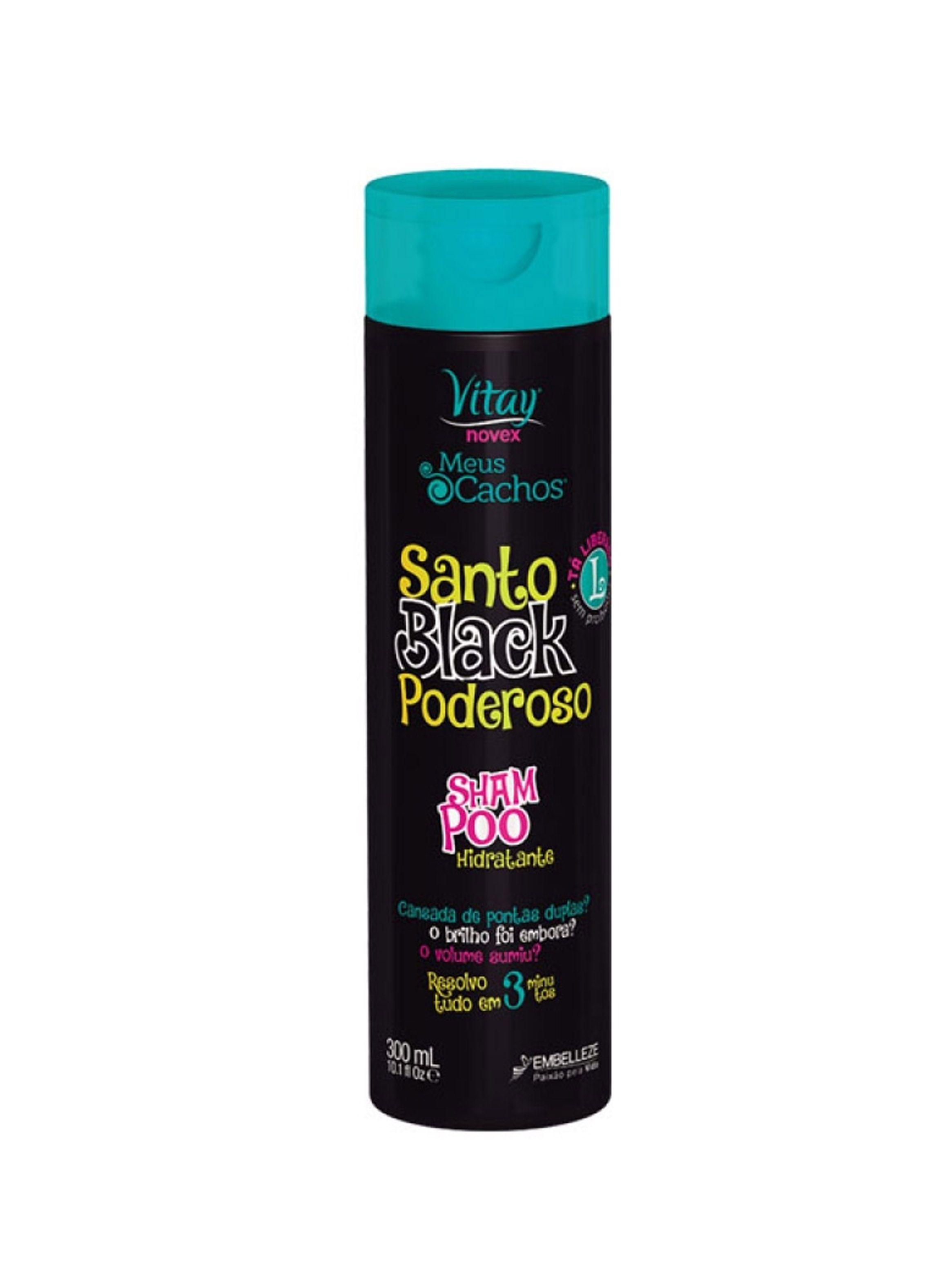 Kit shampoo acondicionador rulos crespos Novex Santo Black-1