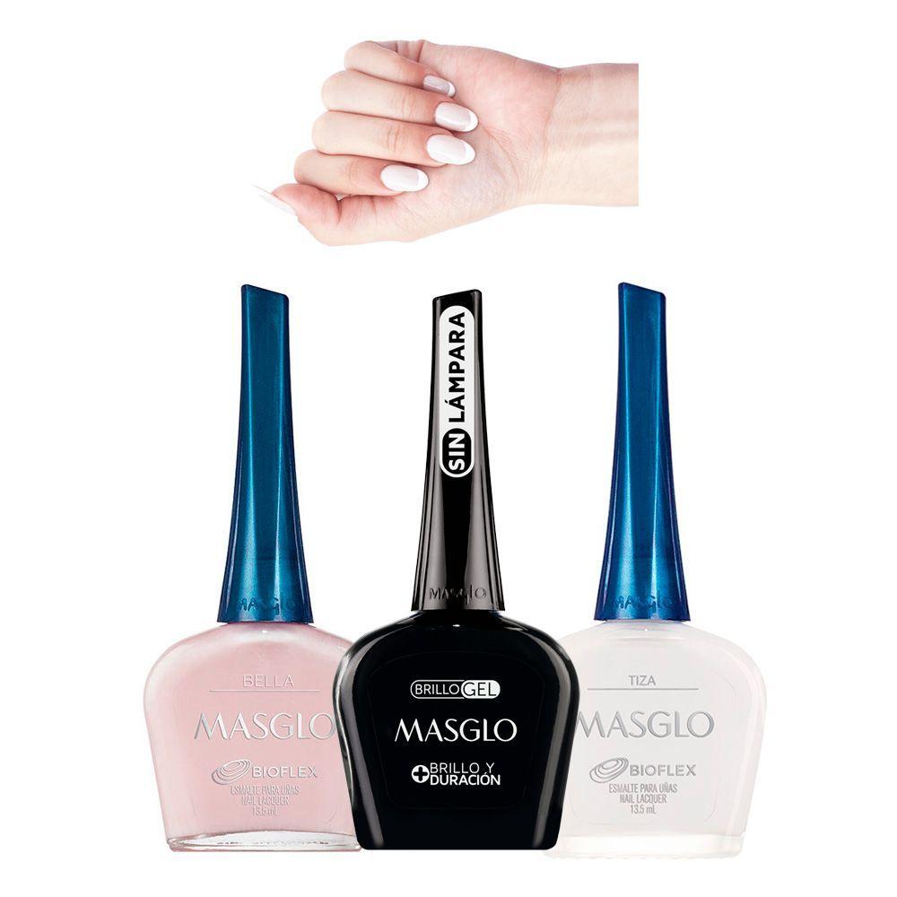 Esmaltado francesa masglo + top brillo dura hasta 10 días-1