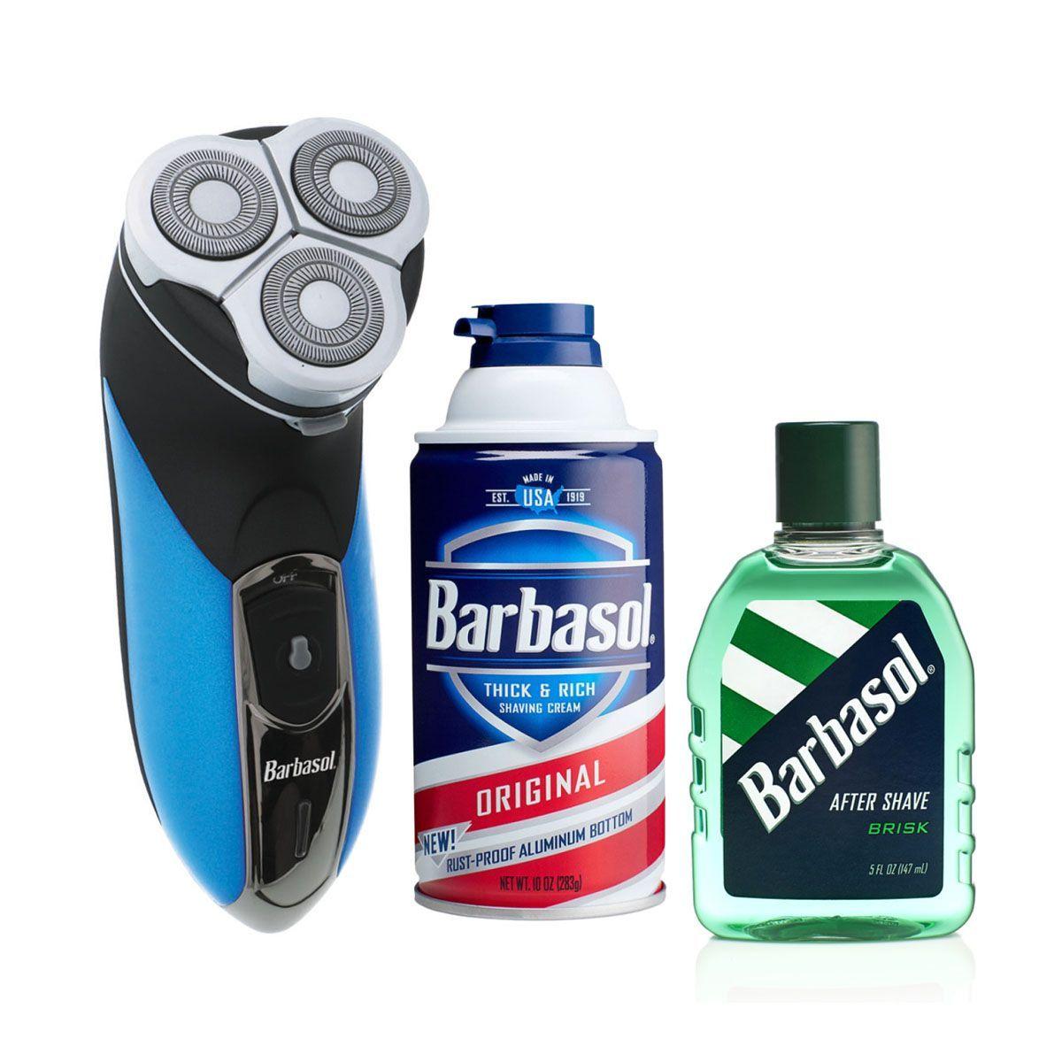 Afeitadora giratoria Barbasol recargable crema afeitar loción-0