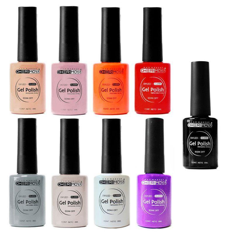 Kit 9 esmalte de uñas permanente Cherimoya 8ml-0