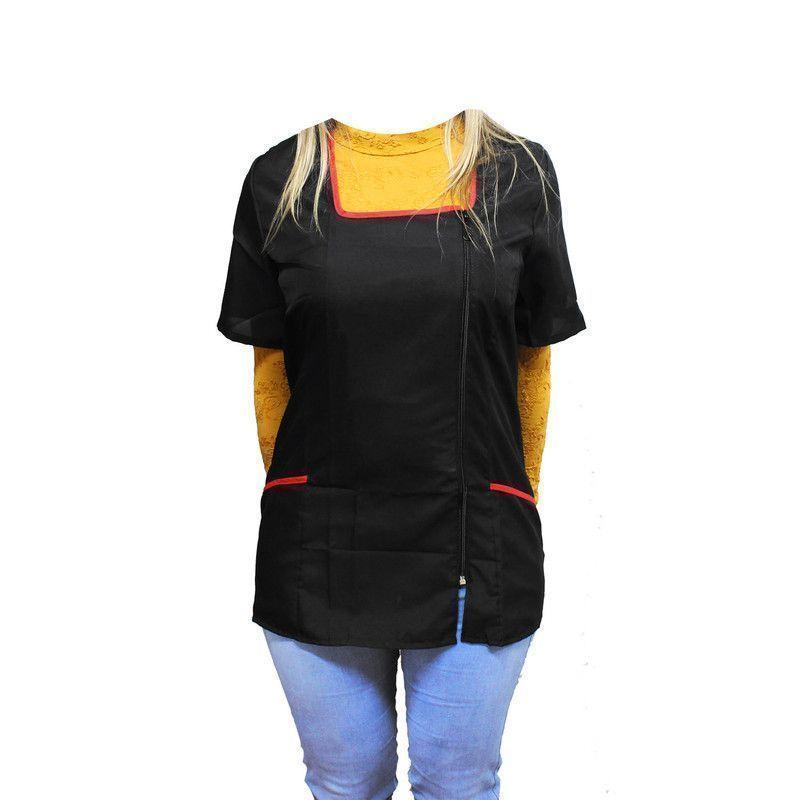 Delantal Peluquería Negro Uniforme Cosmeticaval-0