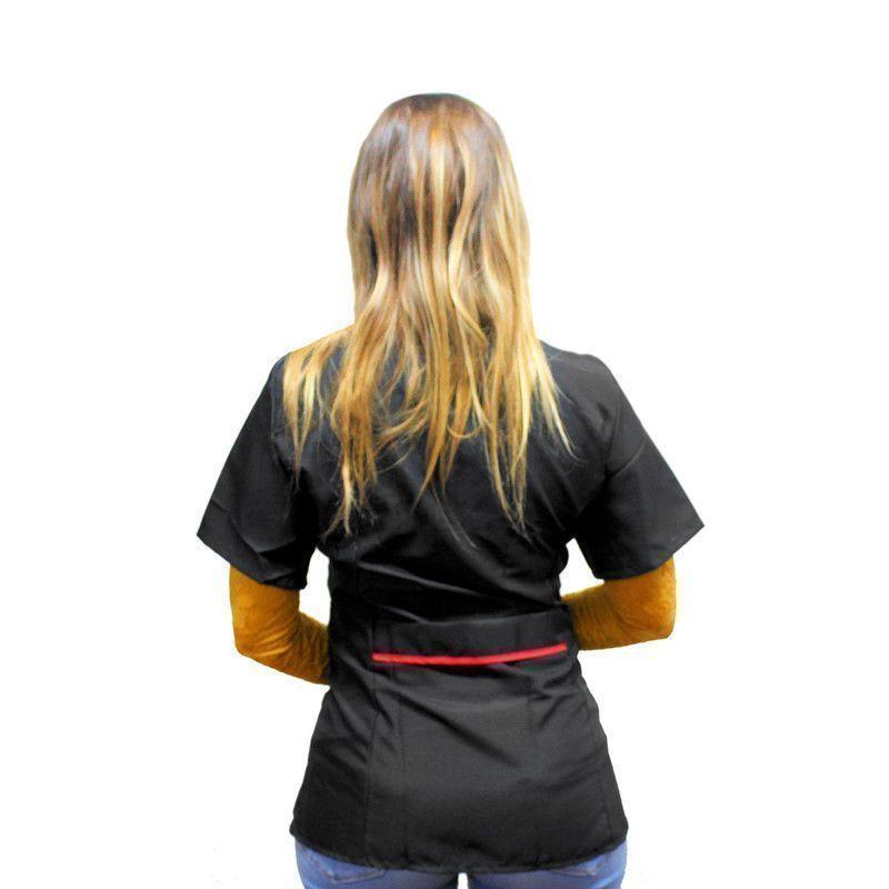 Delantal Peluquería Negro Uniforme Cosmeticaval-1