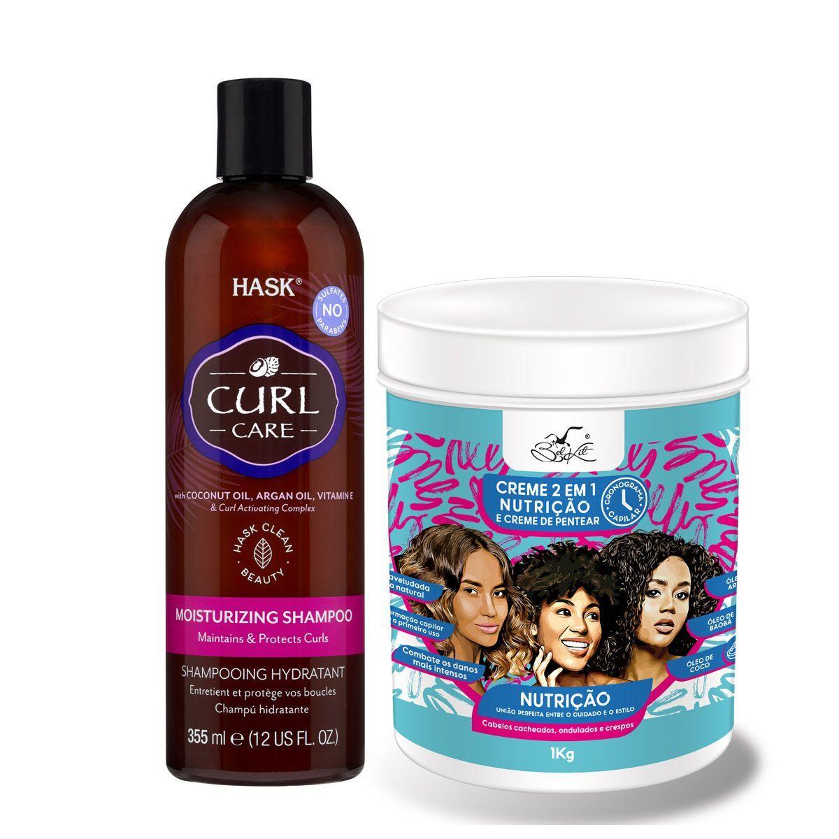 Shampoo coco + crema peinar mascara capilar nutrición rulos-0