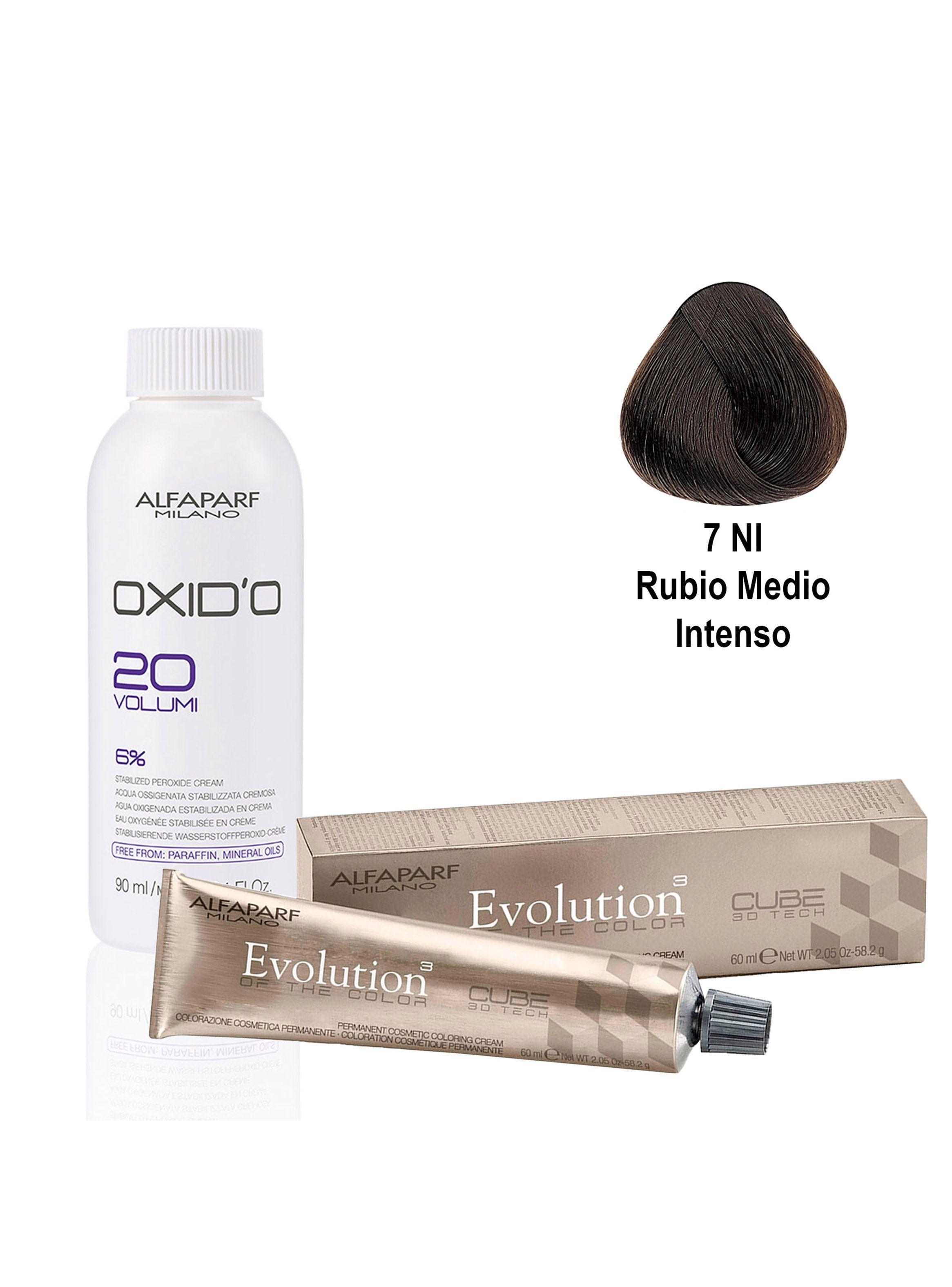 Tintura Profesional Alfaparf Evolution 7NI + Oxidante Vol.20-0