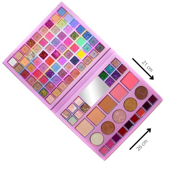 Paleta maquillaje grande sombras labial 12 brochas maquillaje-1