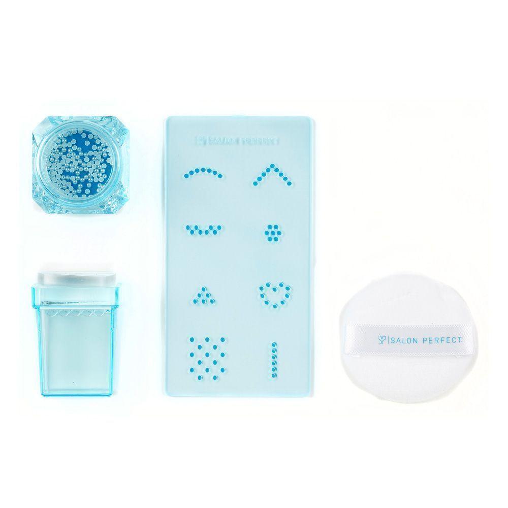 Kit stamping decoración uñas + tapón +placa +esponja Perlas Salon Perfect CVL-0