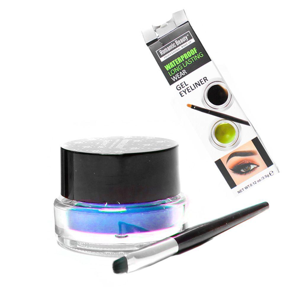 Delineador de ojos Azul en gel waterproof con brocha-0