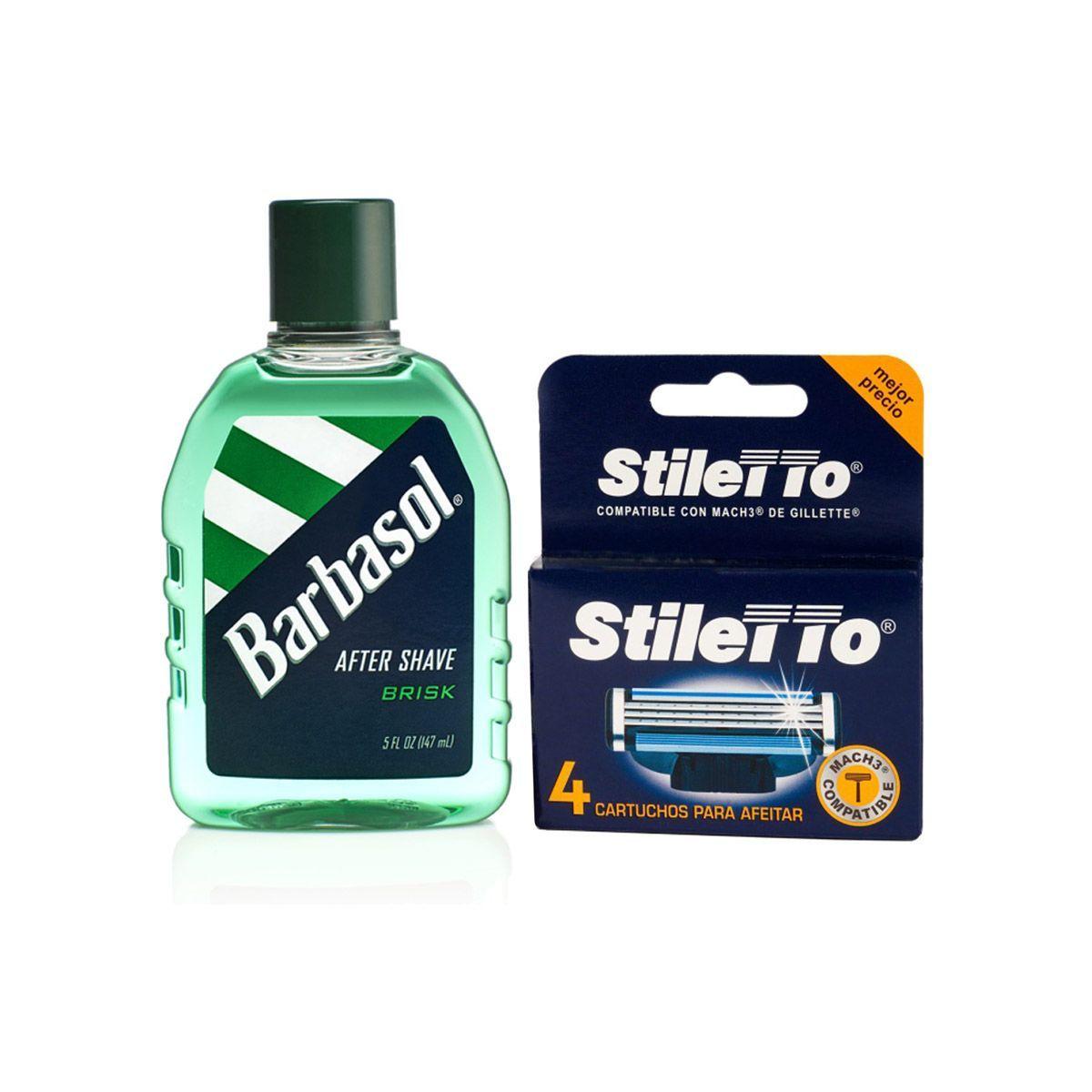 4 repuestos maquina afeitar + after shave brisk Barbasol USA-0