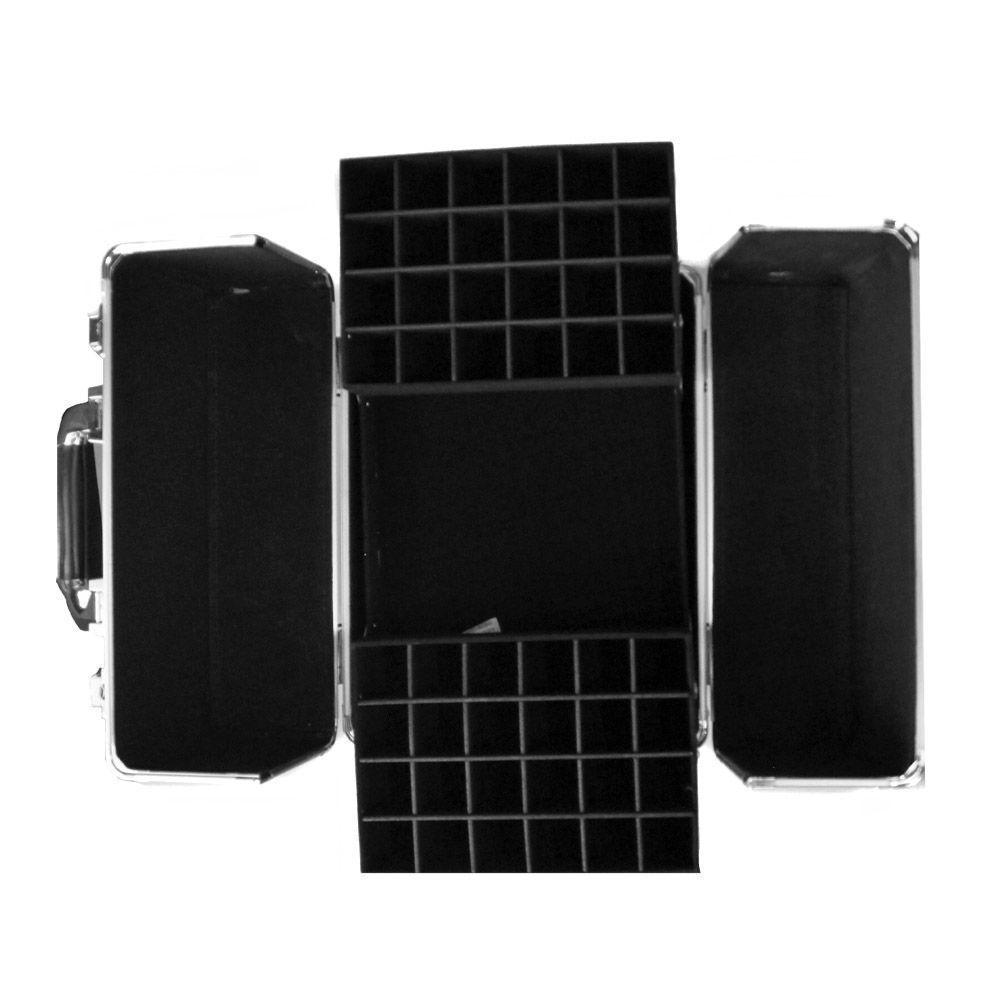 Maleta manicure o maquillaje Negro/Flores 22x32x26-3