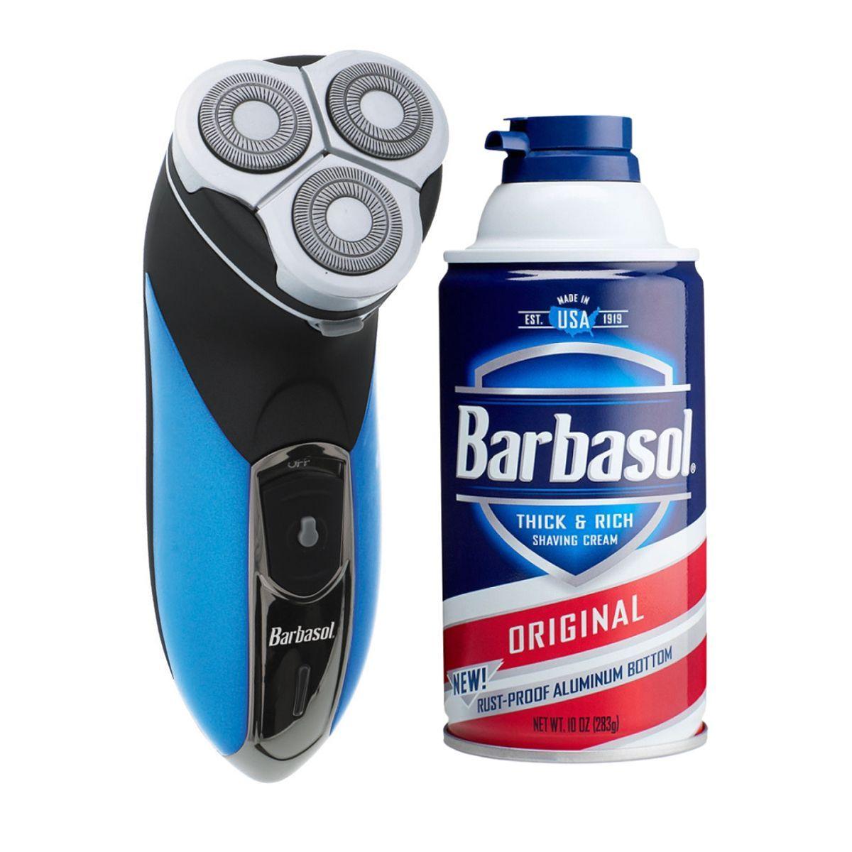 Afeitadora giratoria húmedo seco + espuma afeitar Barbasol-0