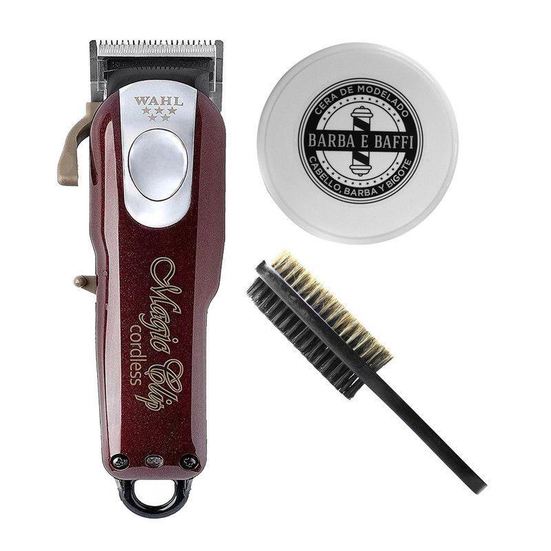 Cortapelo Inalámbrica Wahl + cera modeladora olio y cepillo-0