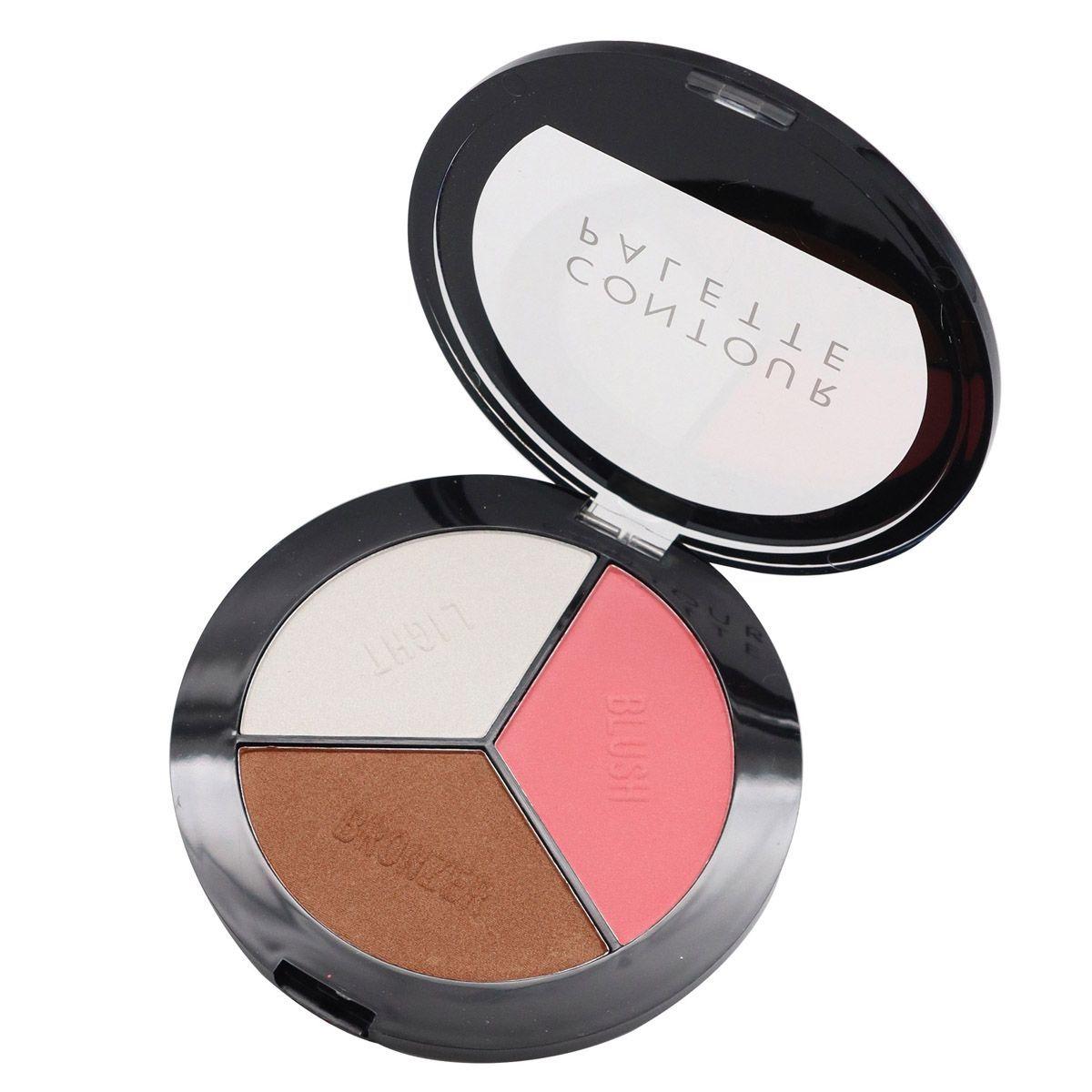 Kit sombras rubor iluminador brochas y encrespador pestañas Oscuro-2