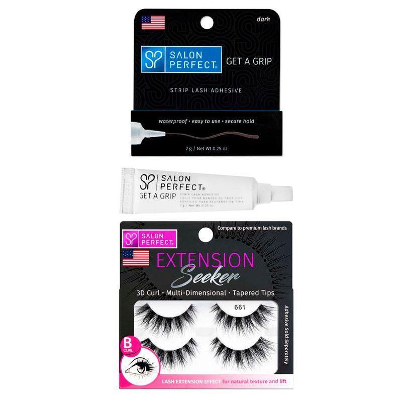 Kit pestañas postizas volumen+pegamento waterproof-0