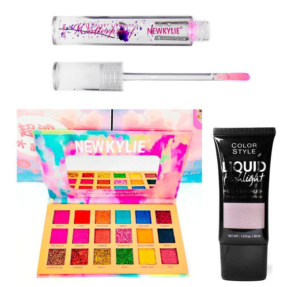 Sombras glitter y matte + iluminador en crema y gloss CVL-0