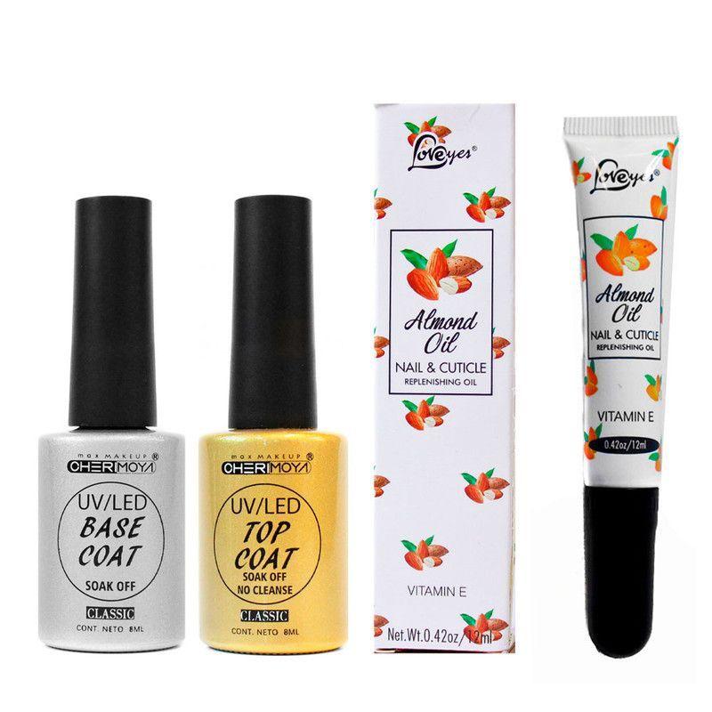 Kit Base Coat + Top Coat + Aceite de cutículas Almendras-0