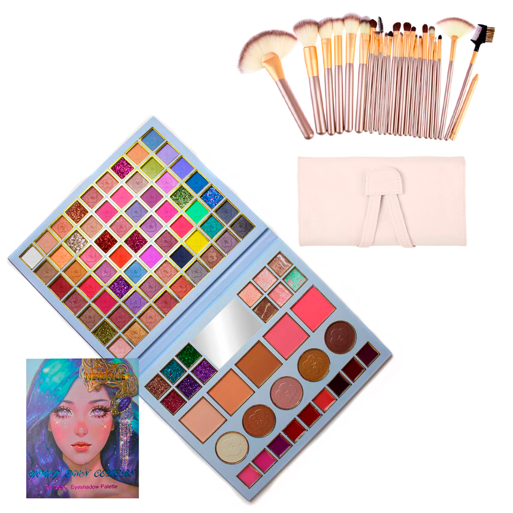 Paleta de sombras grande 94 colores más 24 brochas profesionales II-0