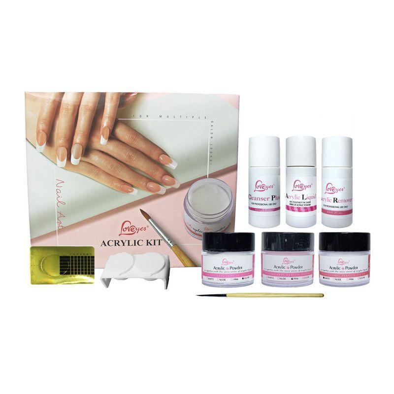 Kit uñas acrílicas tips pegamento y decoraciones CVL -3