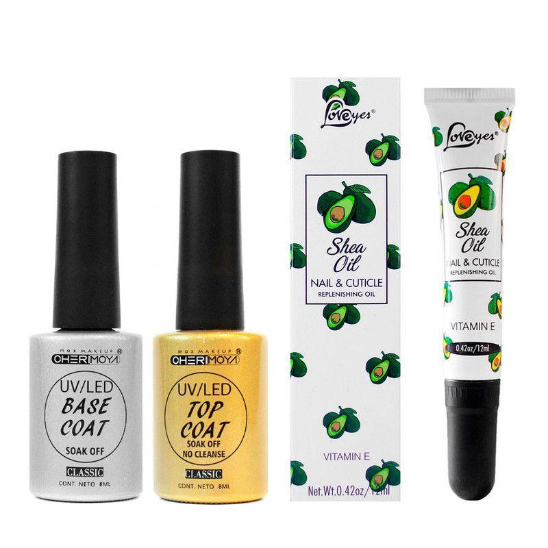 Kit Base Coat + Top Coat + Aceite de cutículas Macadamia-0