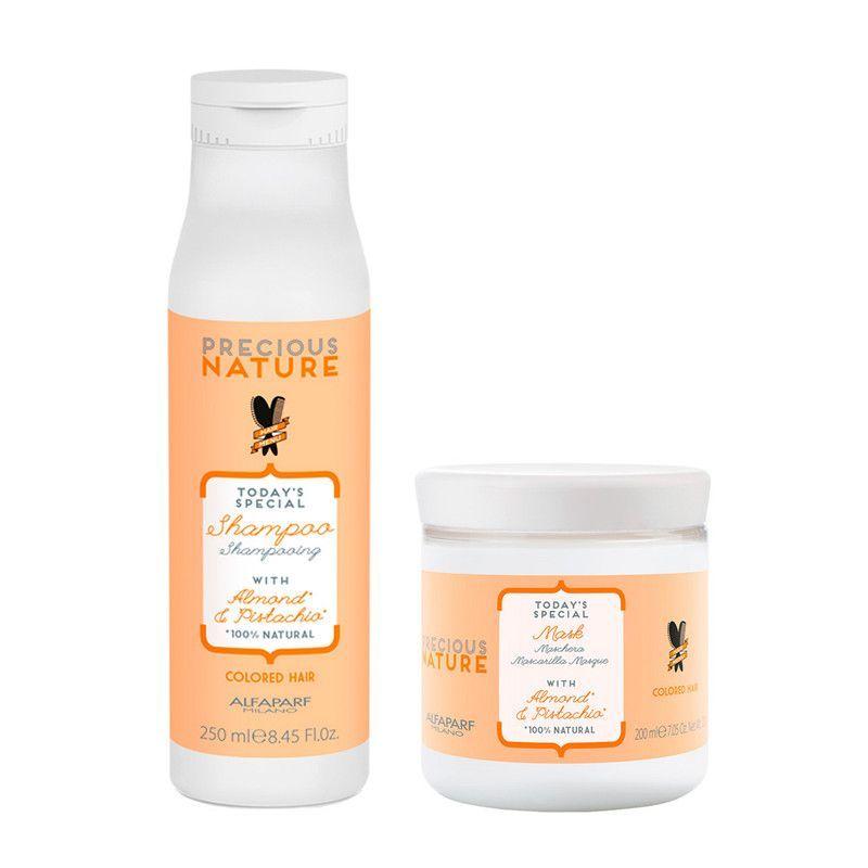 Shampoo natural + mask pelo tinturado color Alfaparf Precious-0