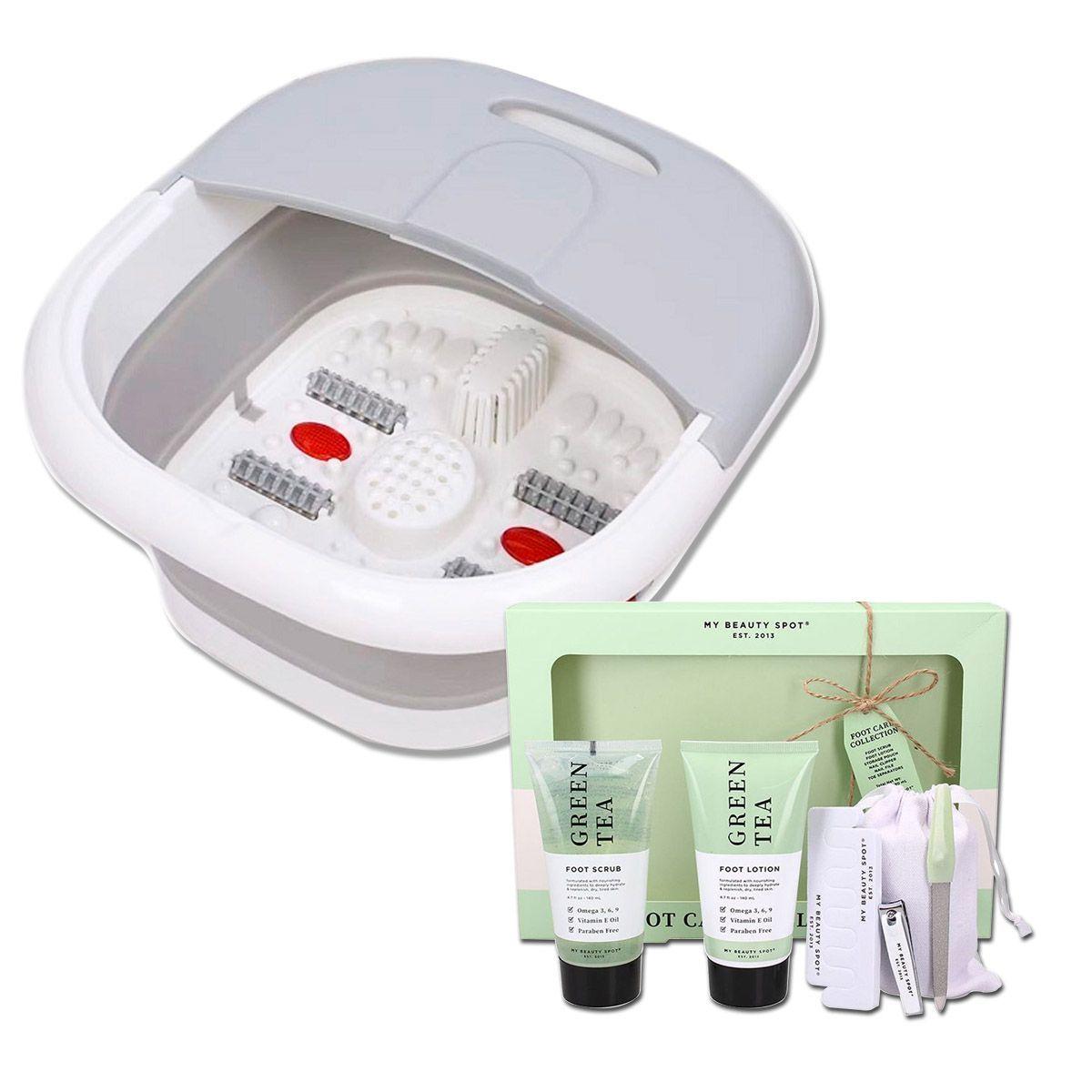 Hidromasaje spa pies portátil + crema y exfoliante pies-0