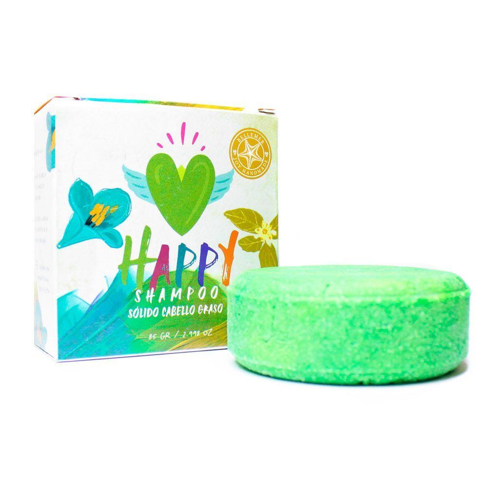 Happy shampoo solido 85g cabello graso, fabricado con extractos naturales.-0