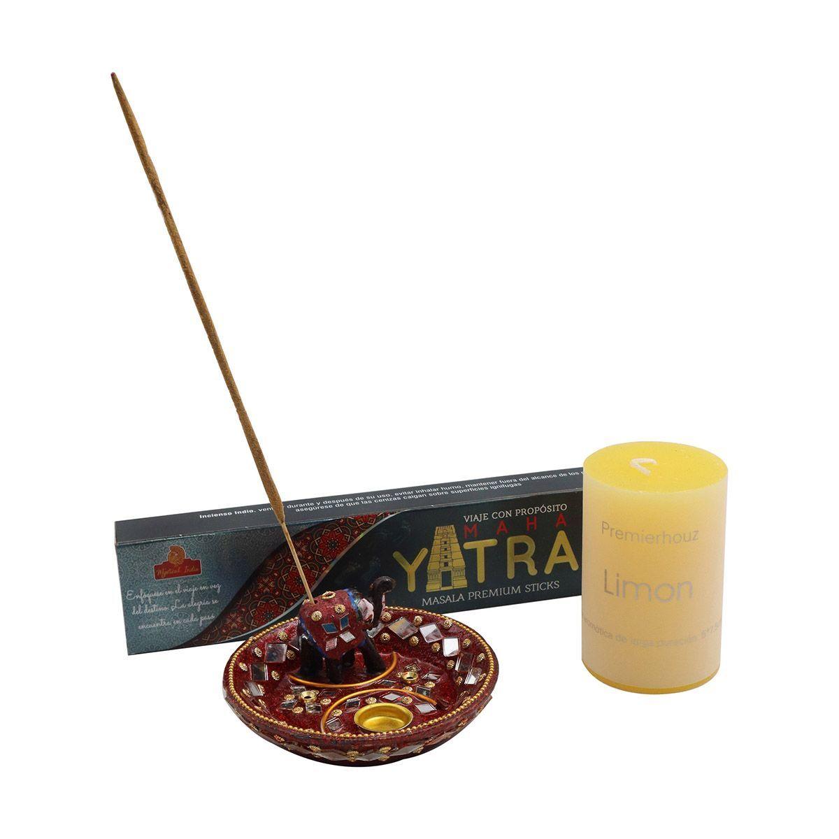 Kit relajación incienso porta incienso y vela aromática-0