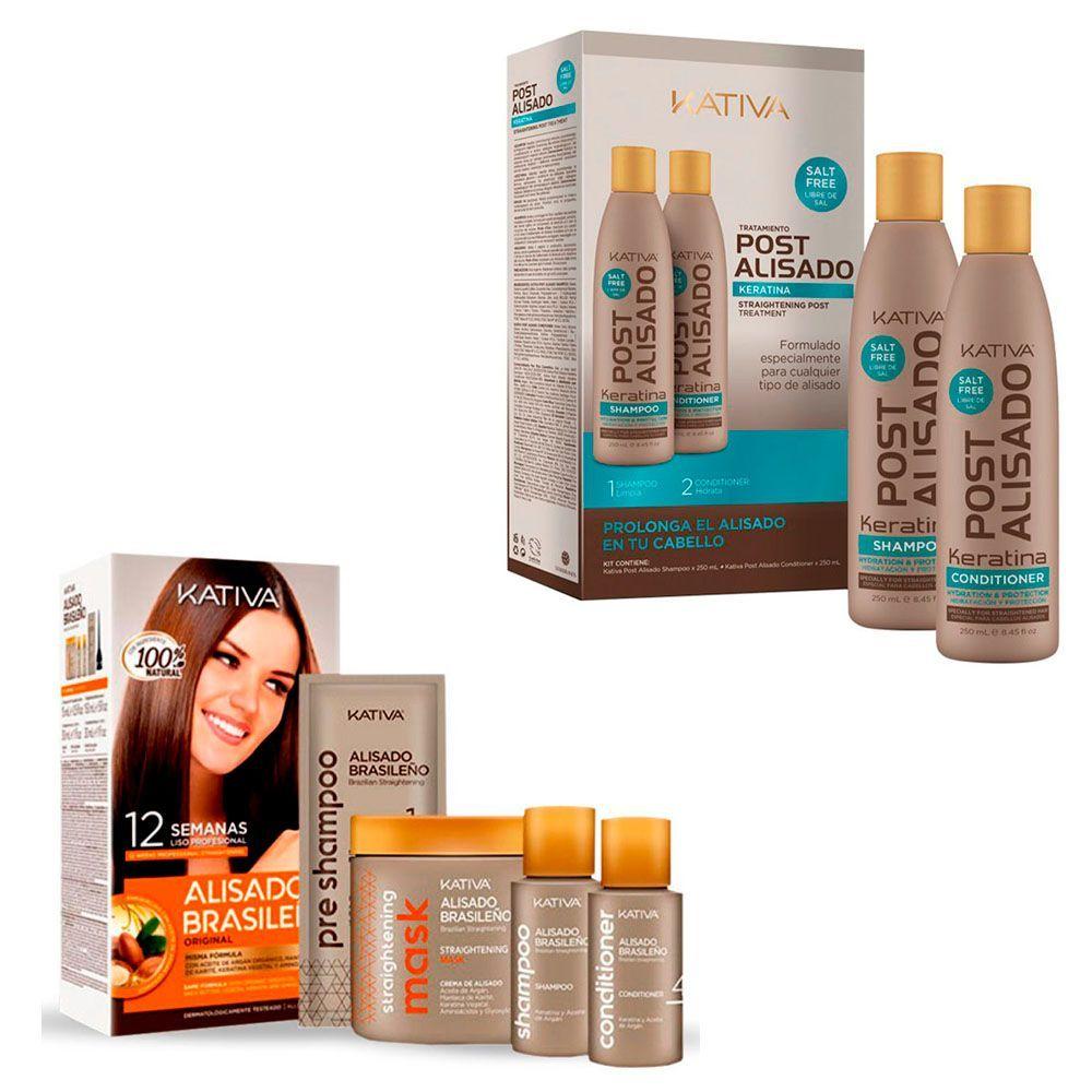 Alisado brasileño + shampoo + acondicionador  Kativa CVL-0