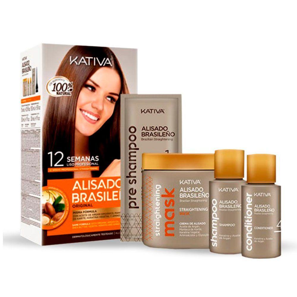 Alisado brasileño + shampoo + acondicionador  Kativa CVL-1