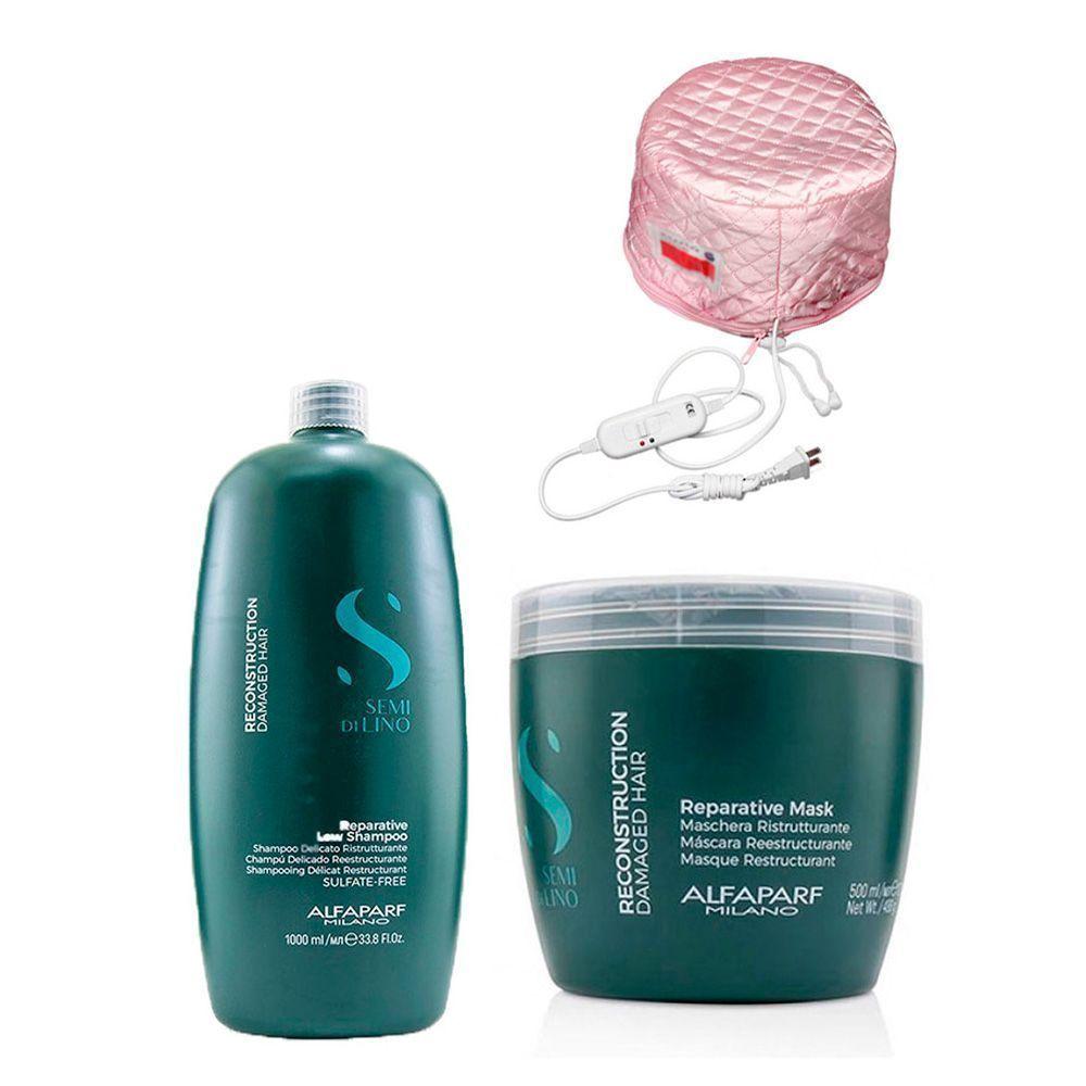 Kit Shampoo y mask reconstrucción Alfaparf Gorro-0