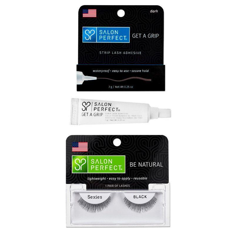 Kit pestañas reutilizables + pegamento profesional Salon Perfect-0