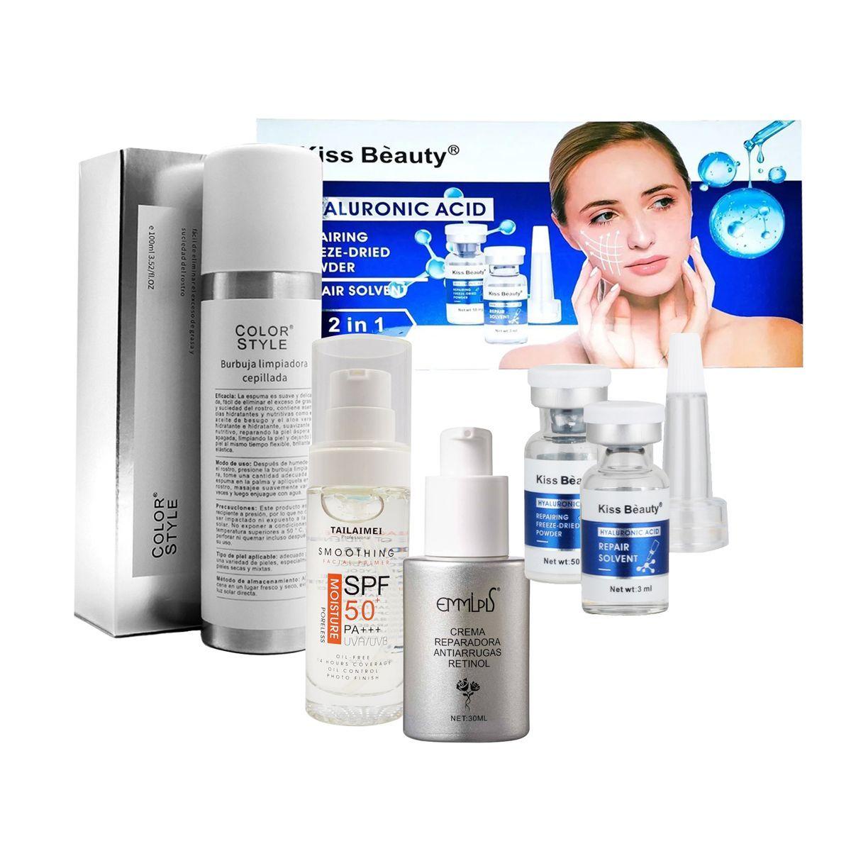 Primer Spf 50+ serum ácido hialuronico + crema retinol skin care-0