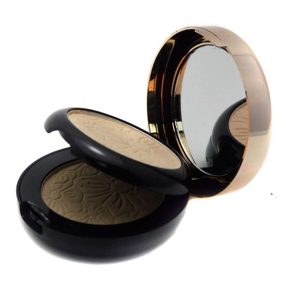 Polvo compacto doble matte e iluminador espejo y esponja Natural-0