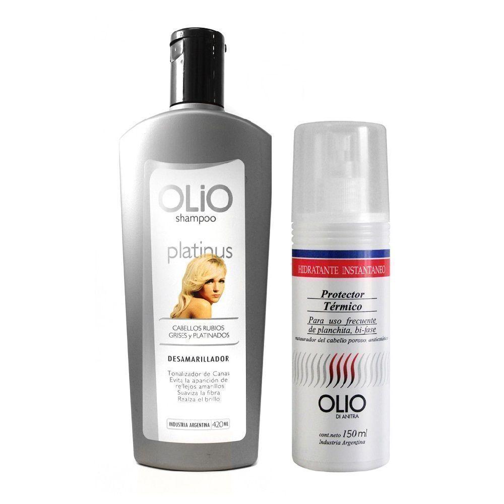 Shampoo Matizador pelo Platinado + Protector térmico Olio-0