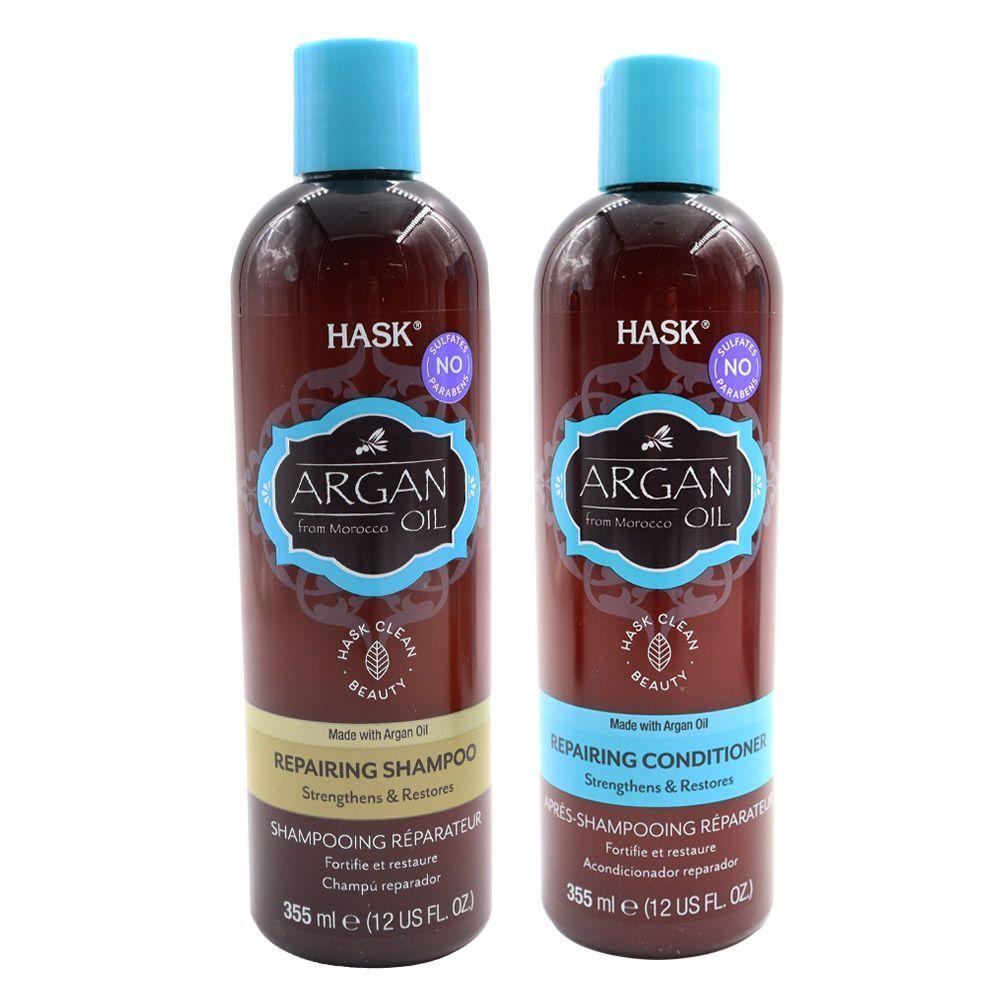 Shampoo y acondicionador Hask reparación y brillo-2