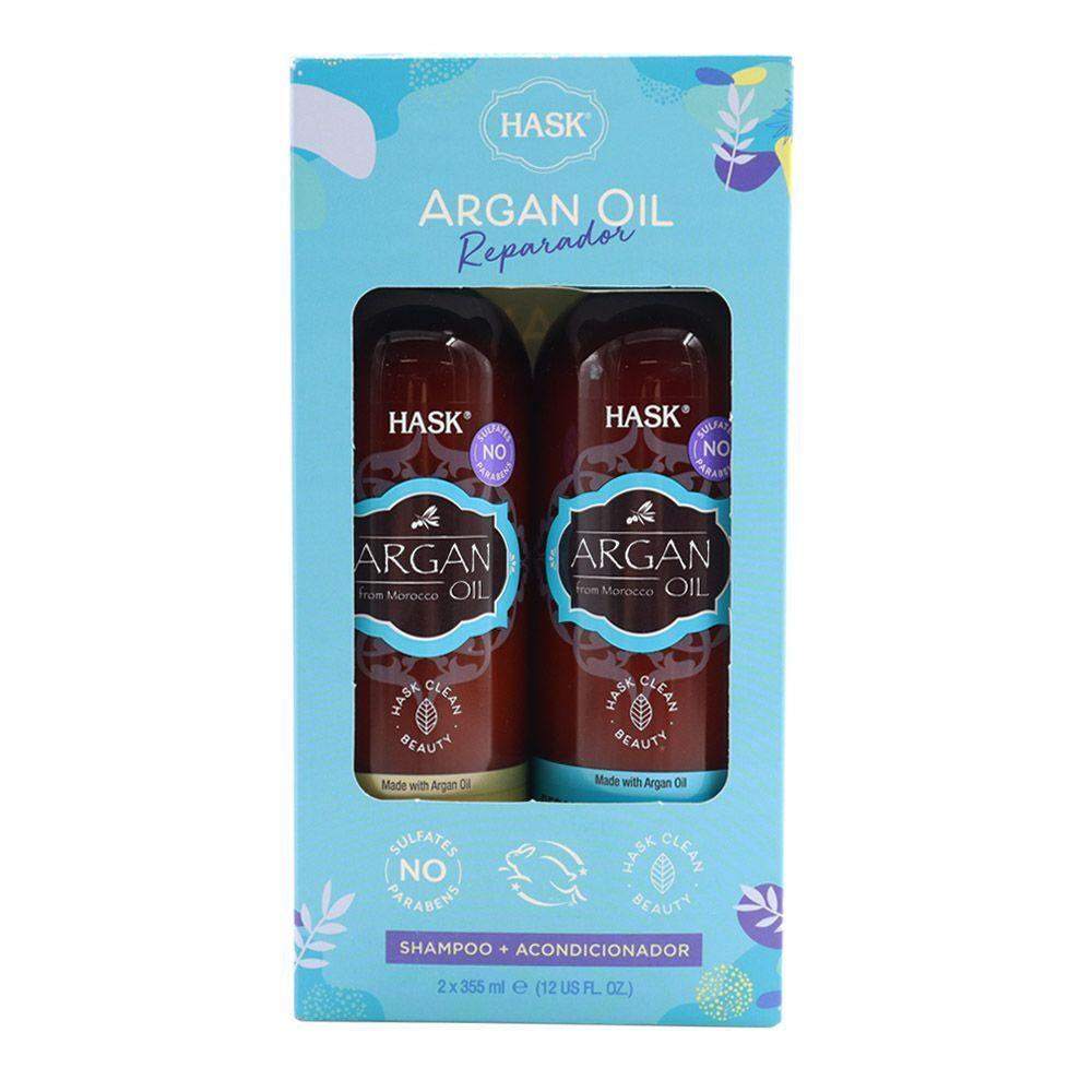 Shampoo y acondicionador Hask reparación y brillo-1