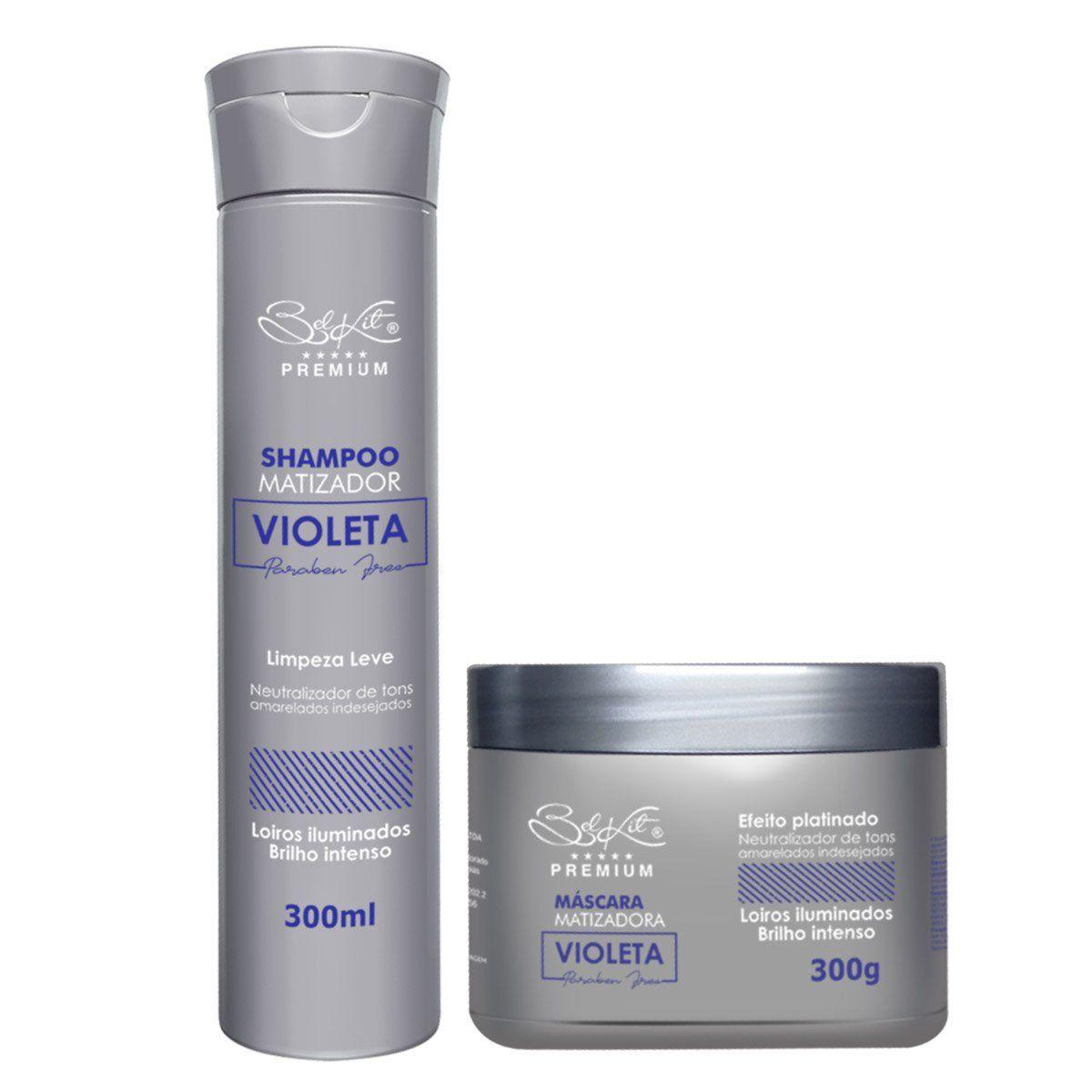 Kit Shampoo y Mascara matizador violeta pelo rubio Belkit-0