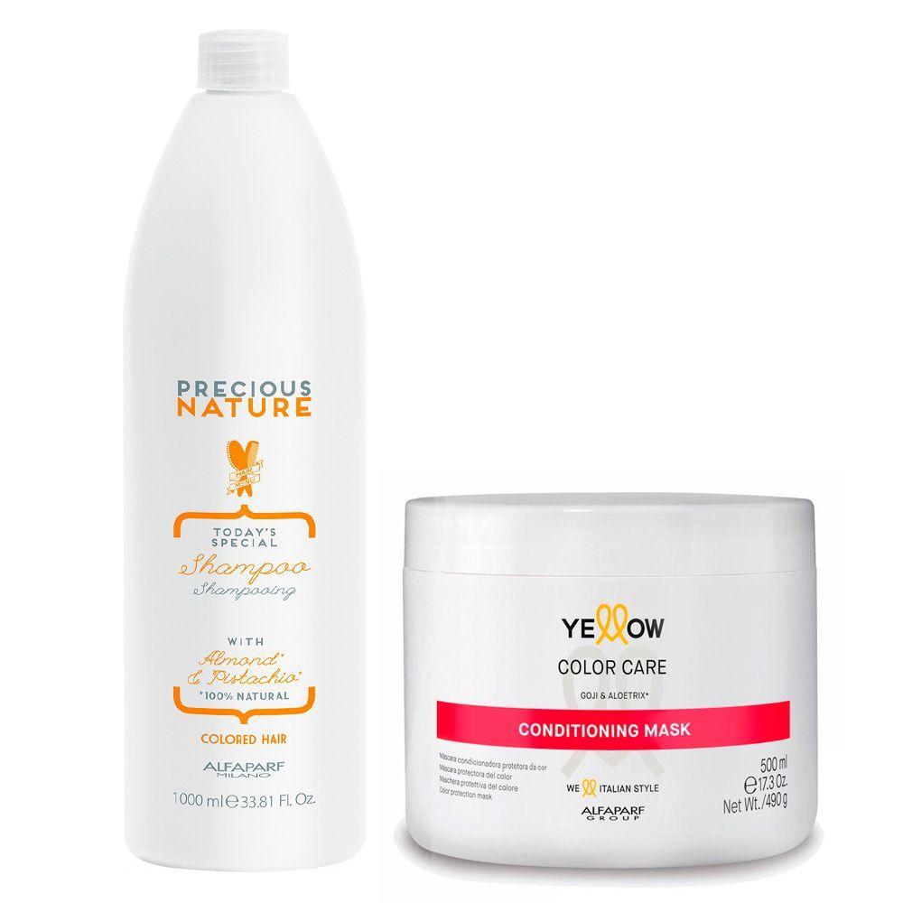 Shampoo natural pelo tinturado + máscara color Alfaparf CVL-0
