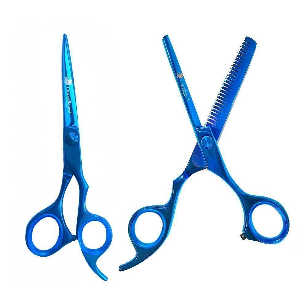Kit tijeras peluquería entresacadora más Tijera microdentada de acero Japonés Cosmeticaval-1